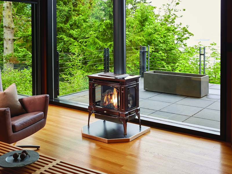 Berkshire Gas Stove in front of scenic balcony