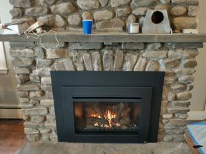 Radiant gas insert with Time Square face