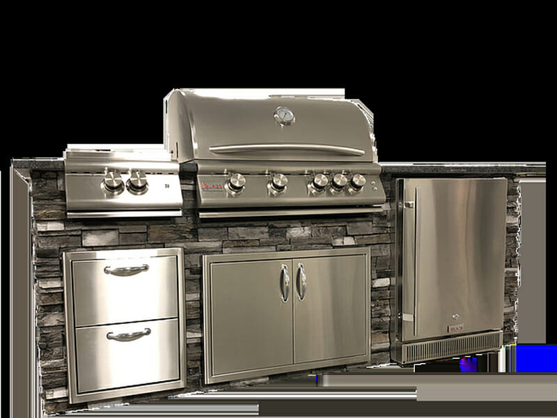 Tru Island reflective metal gas stove