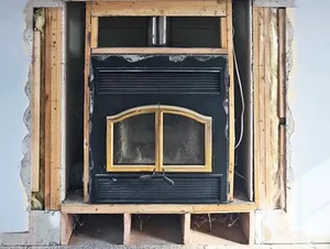 Old fireplace before being replaced